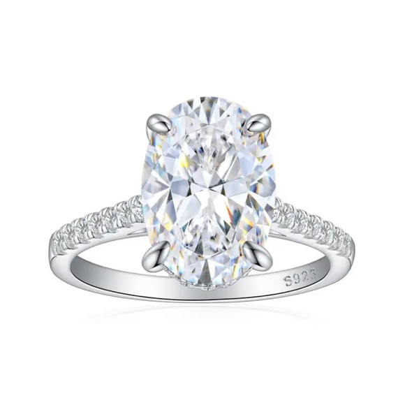 NEW 925 Silver Band Diamond Engagement Wedding Ring - Picture 10 of 16